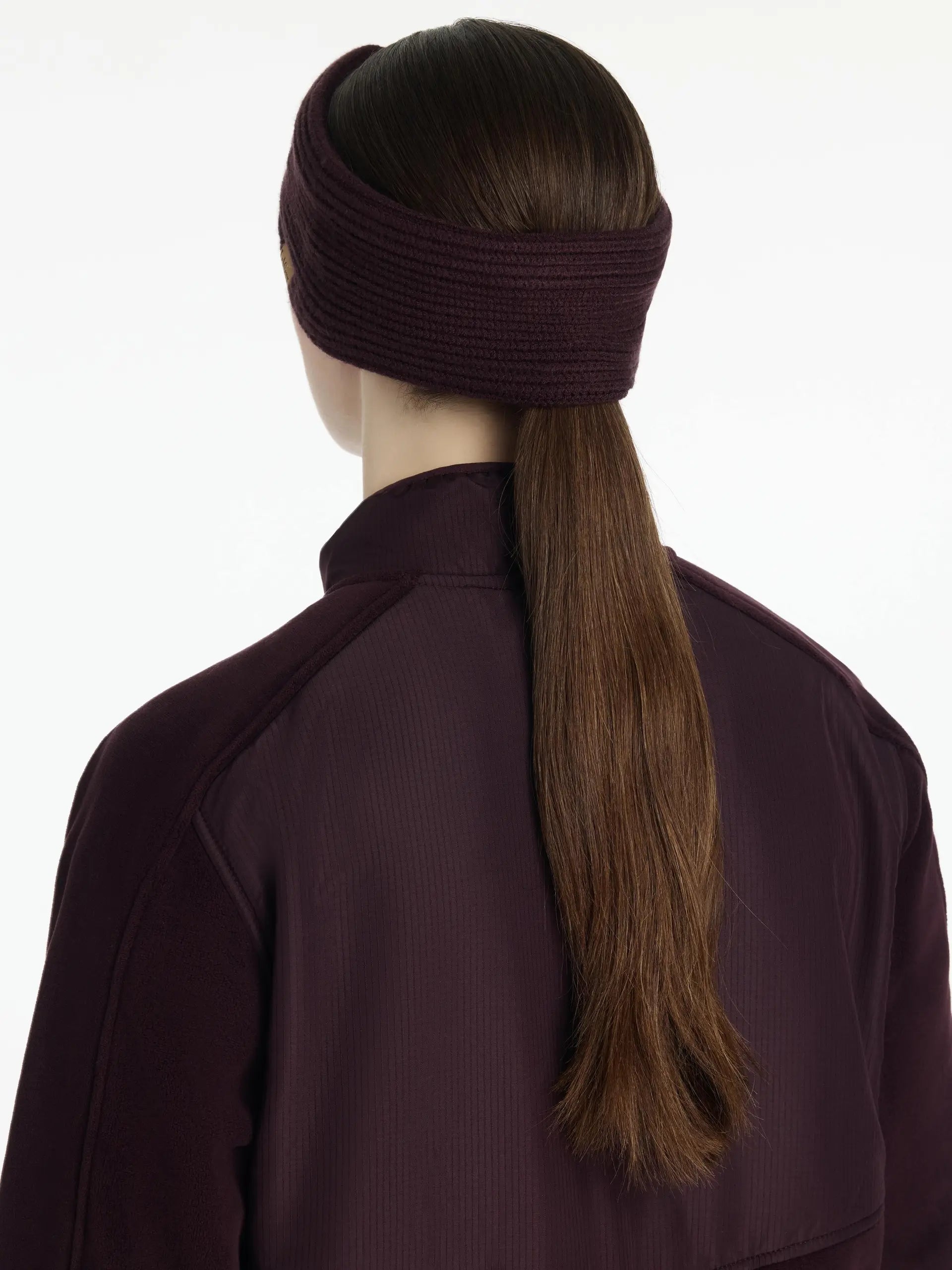 LeMieux Clara Rib Knit Headband Damson - Fleece Lined Winter Warmer