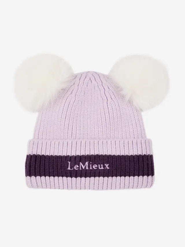 LeMieux Mini Double Pom Beanie Lilac