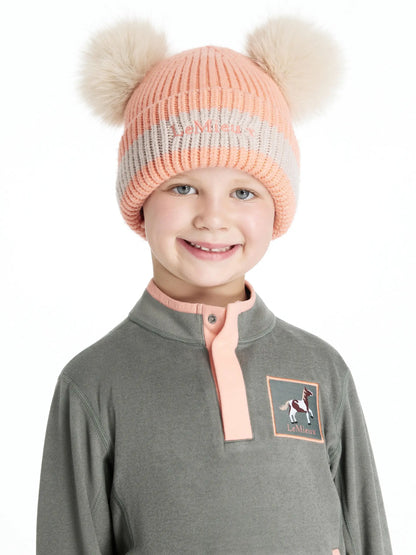LeMieux Mini Double Pom Beanie Peach Punch