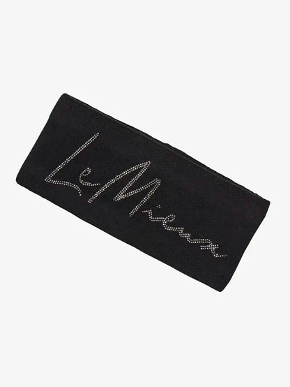 LEMIEUX Sparkle Headband Black: Stylish knit headband with stud detailing & ultra-soft microfleece lining for warmth & comfort.
