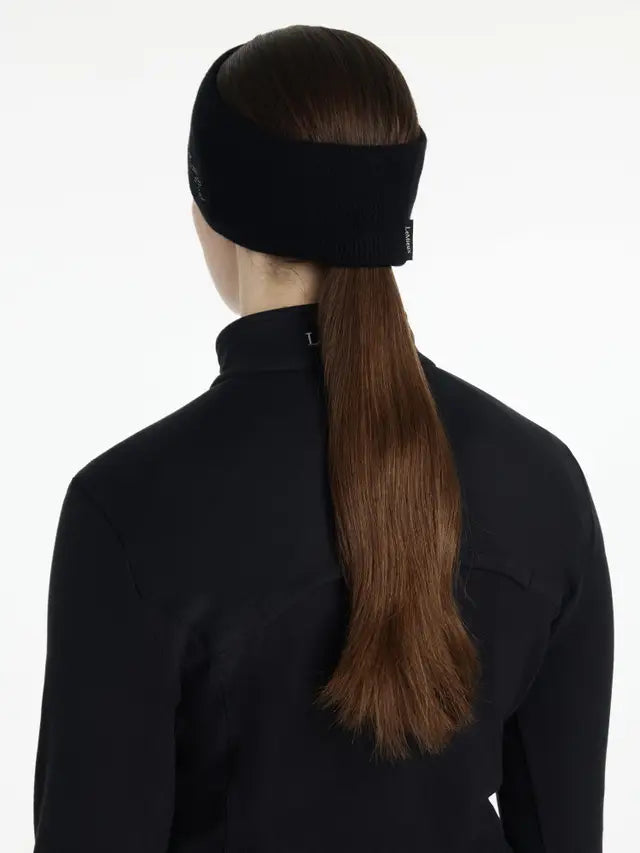 LEMIEUX Sparkle Headband - Black Winter Headband - Soft Fleece Lined