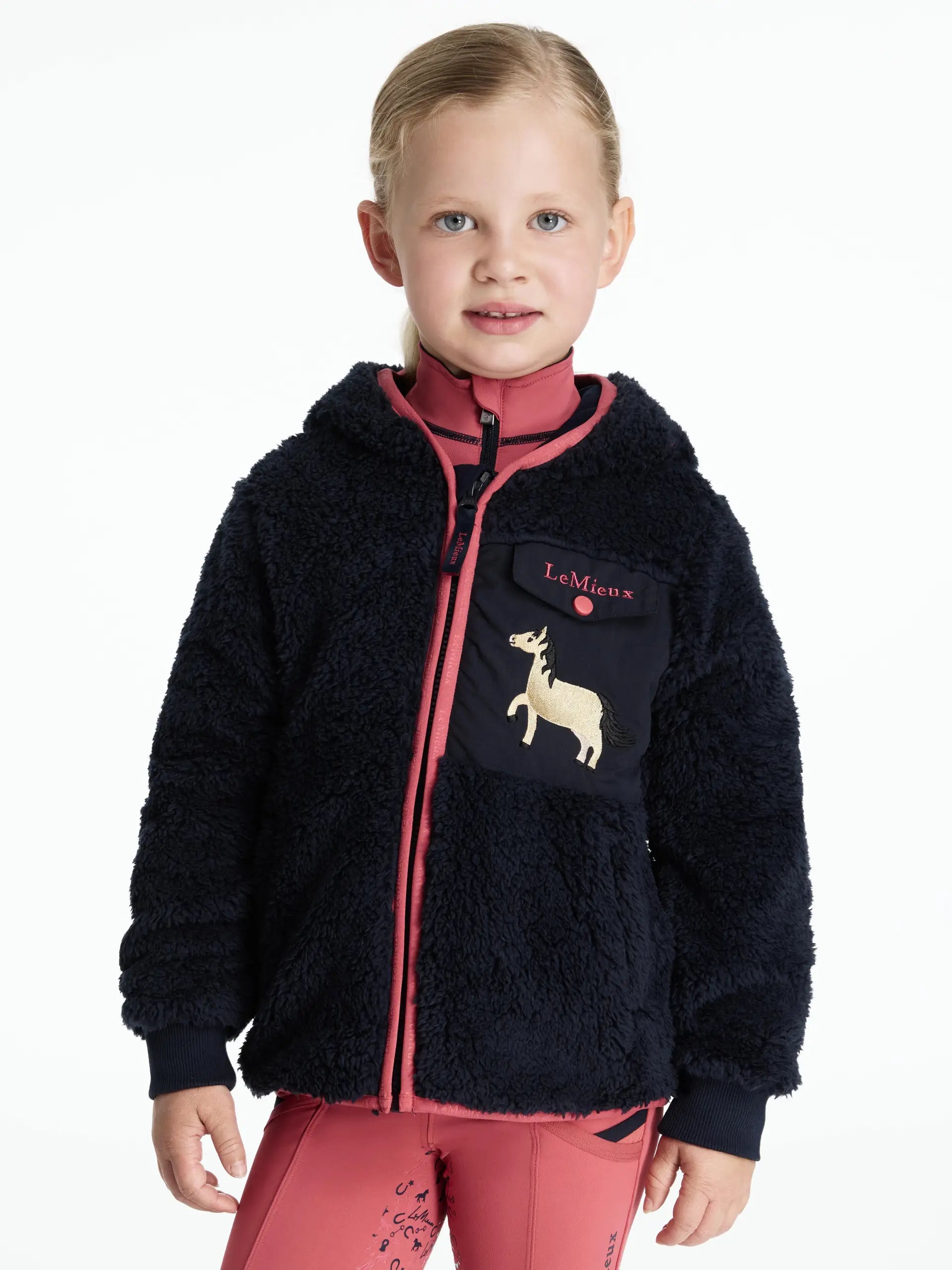 LeMieux Mini Teagan Dream Fleece in Navy - Cozy Girl's Winter Clothing