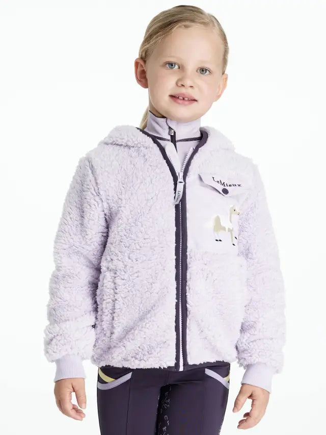 LEMIEUX MINI TEAGAN LEMON FLEECE LILAC Jacket Equiflair Girl Child's Purple Warm Fleece Riding Outfit Embroidered Logo Winter Coat