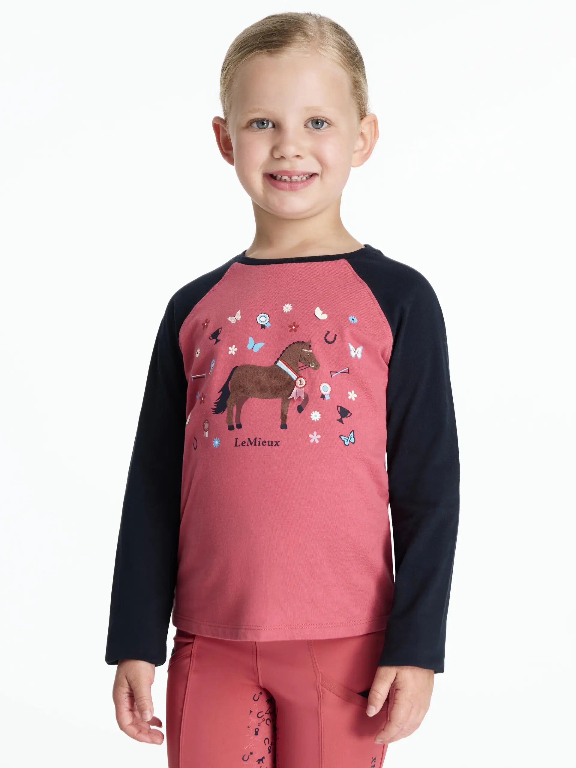 LeMieux Mini Jamie Chancer Long Sleeve Top Cranberry