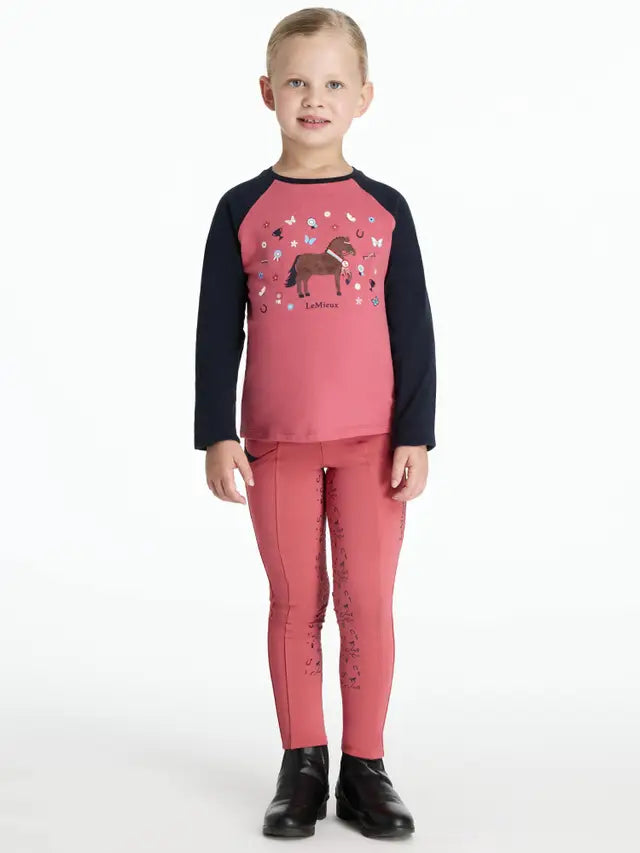 LeMieux Mini Jamie Chancer Long Sleeve Top Cranberry
