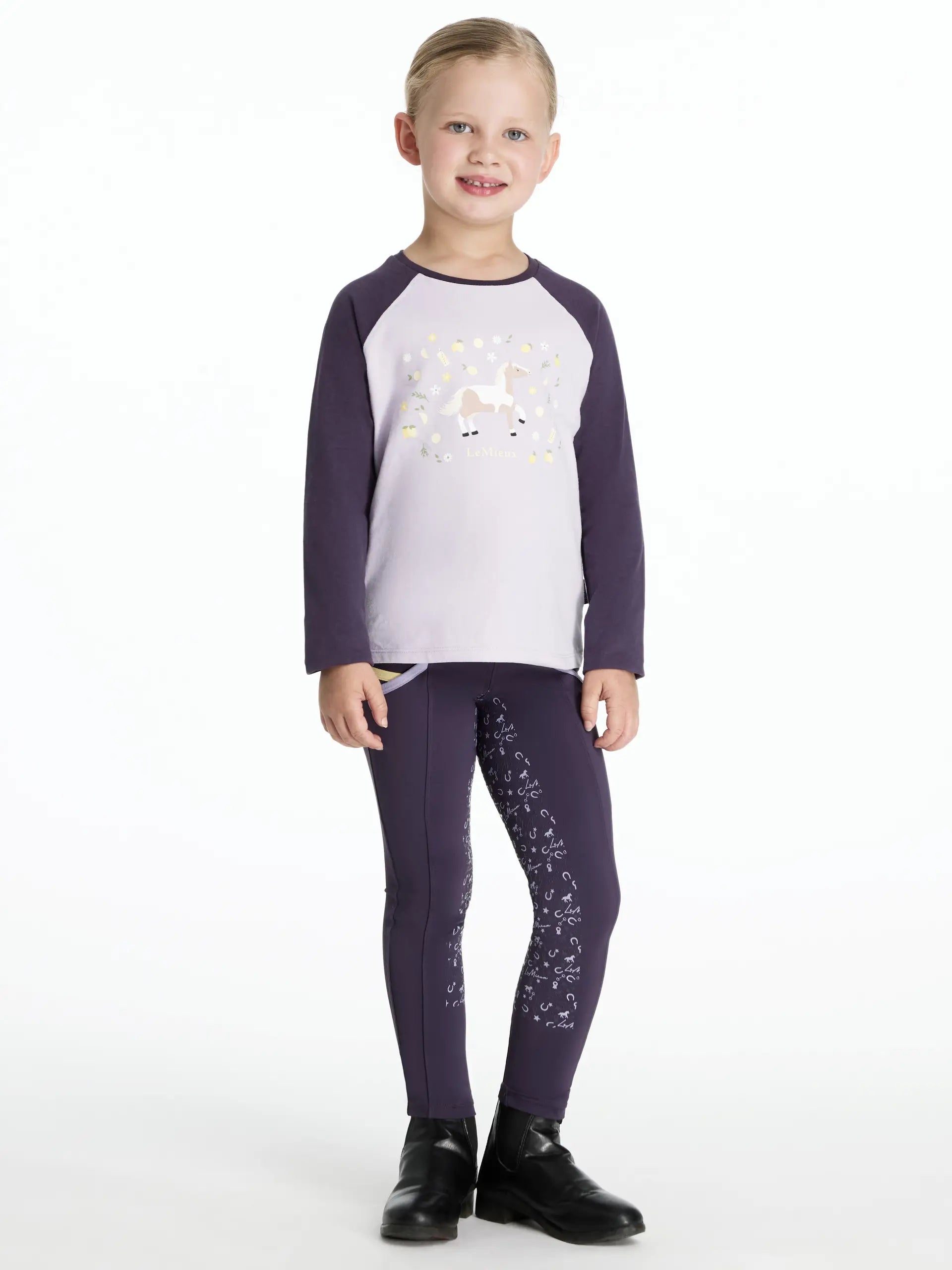 LEMIEUX MINI Jamie Chancer Long Sleeve Top in Lilac for Children | Equestrian Apparel