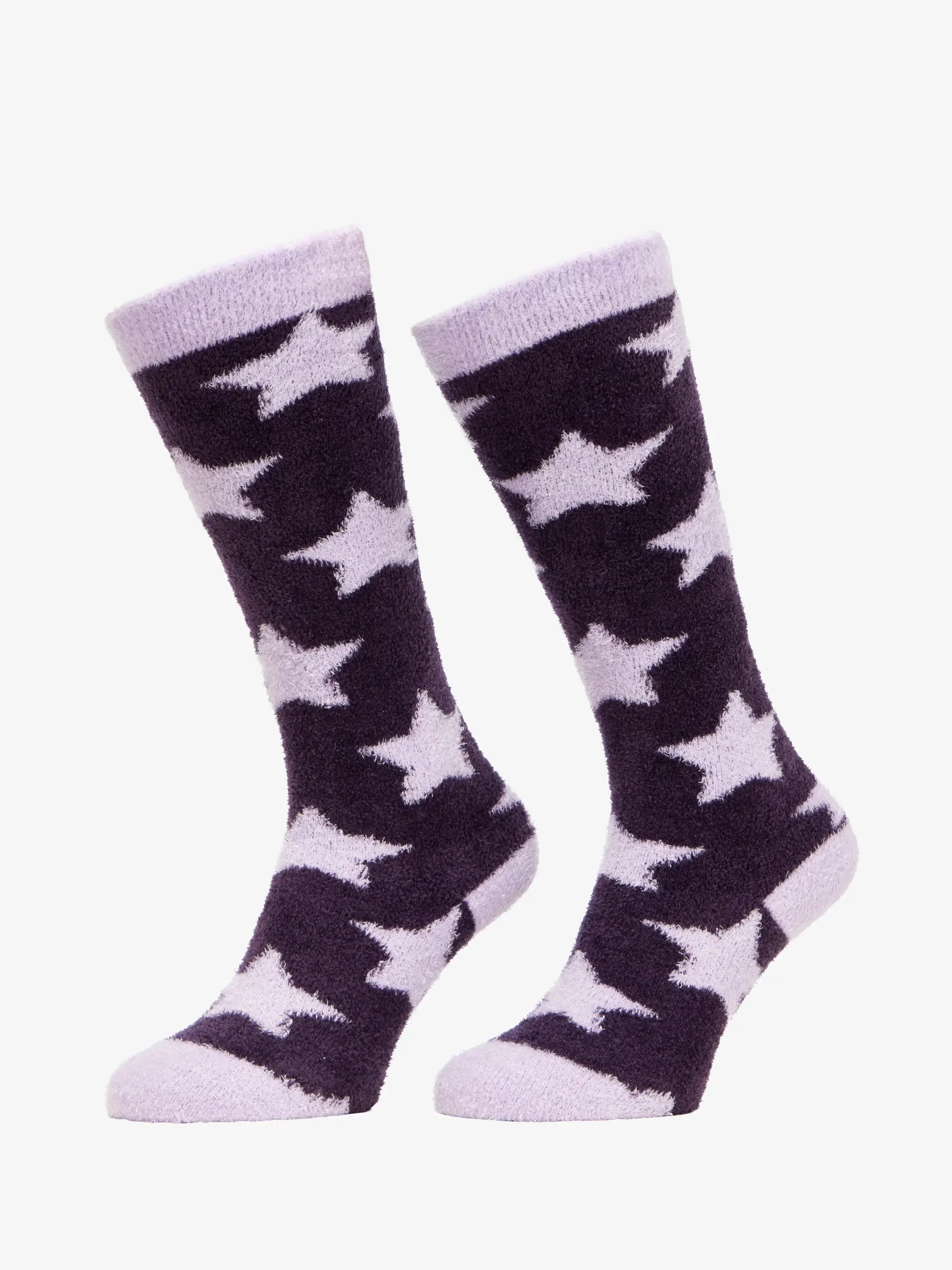 LeMieux Sasha Star Fluffies Juniper Socks - Warm & Cozy Star Pattern Knee High Socks