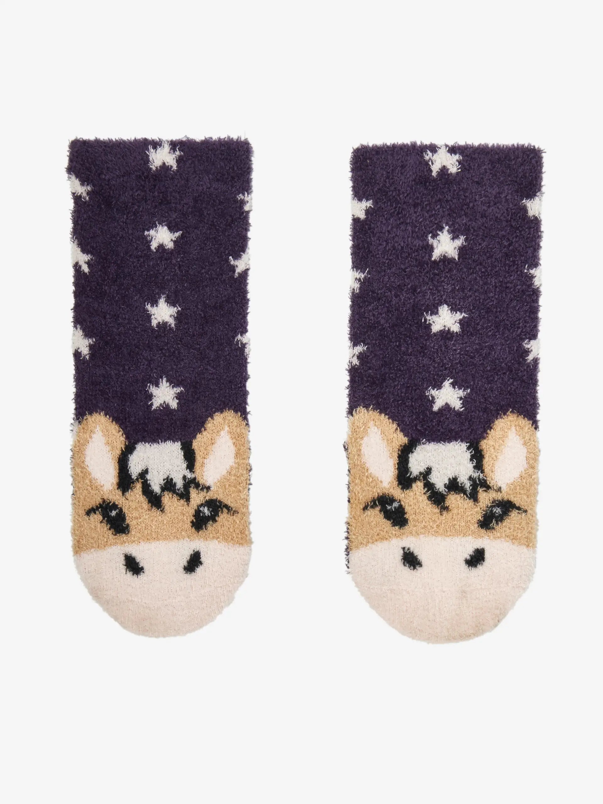 Lemieux Mini Fluffy Character Socks - Juniper - Cute Pony Design, Cozy Kids Socks
