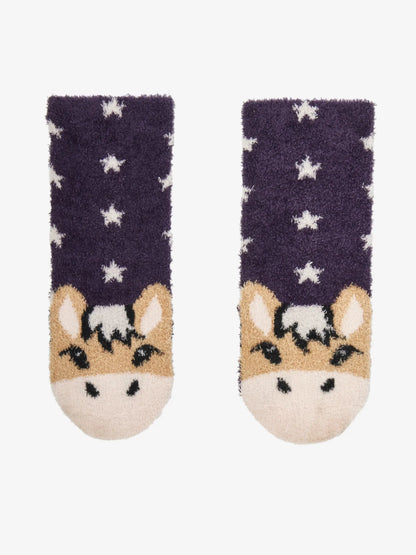 Lemieux Mini Fluffy Character Socks - Juniper - Cute Pony Design, Cozy Kids Socks