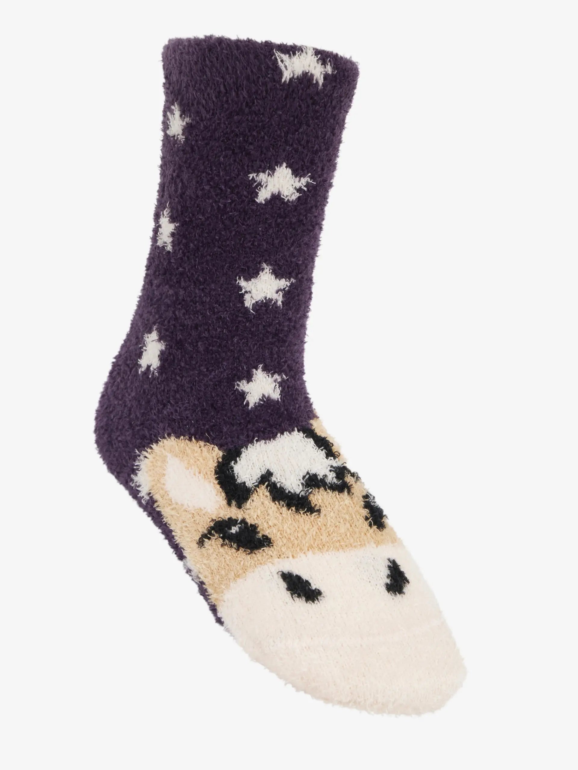 Juniper Fuzzy Socks with Pony Design | Equestrian Girl's Star Socks | Lemieux Mini Fluffy Socks