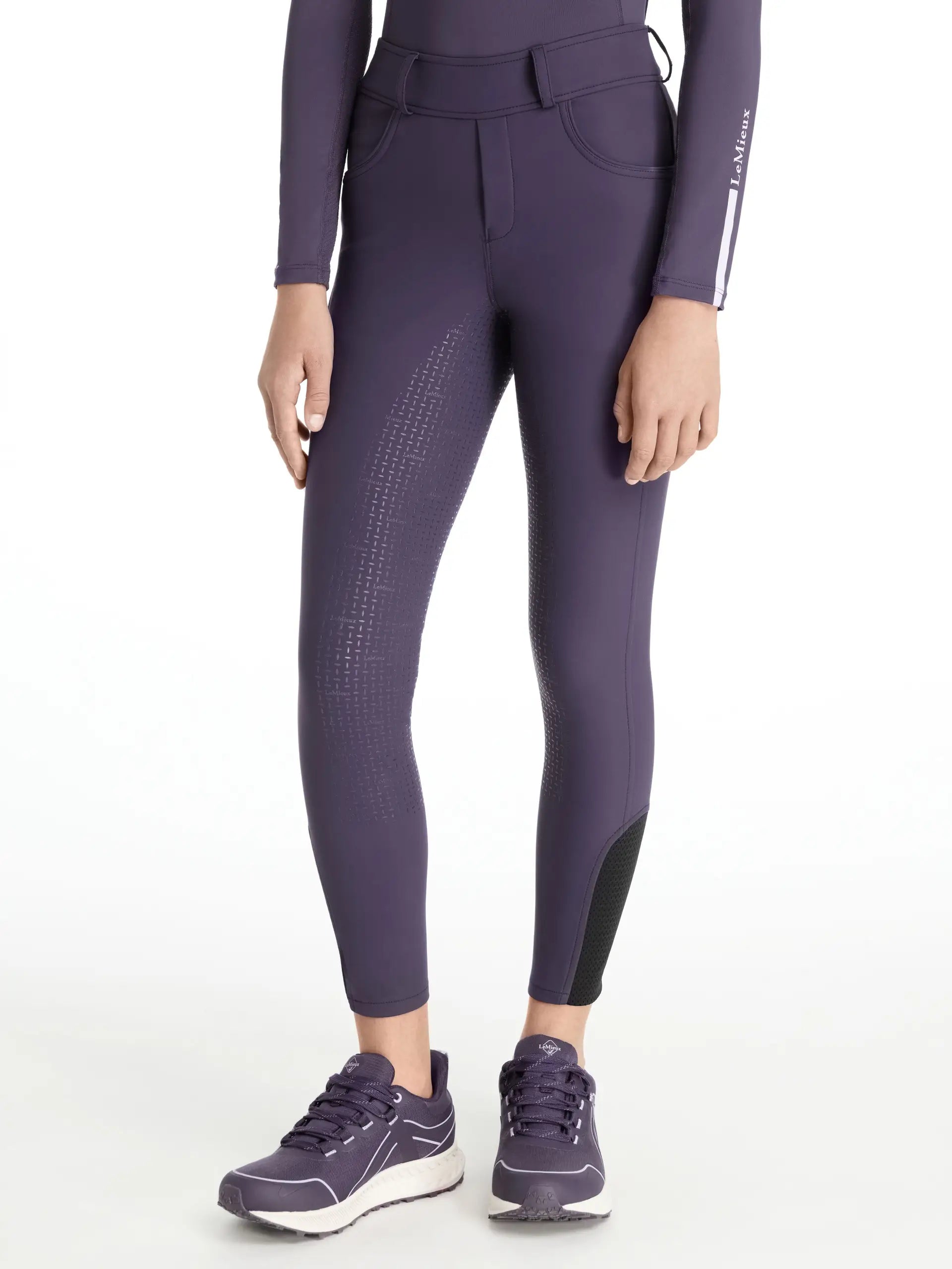 LEMIEUX Young Rider Ella Brushed Breggings - Juniper Riding Pants for Equestrian Comfort & Warmth