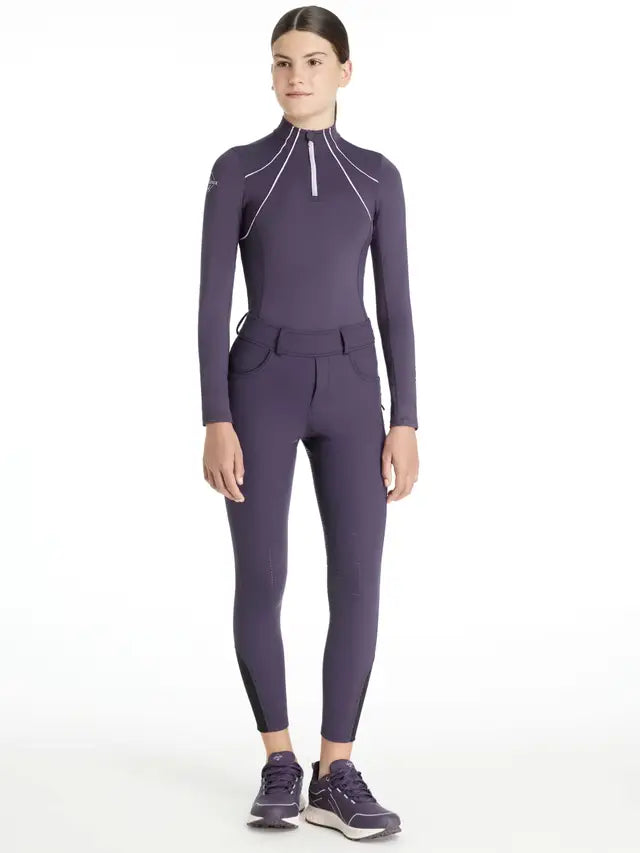 LeMieux Young Rider Ella Brushed Breggings Juniper - Winter Riding Breeches for Kids