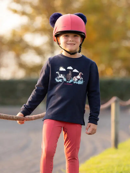 LeMieux Mini Double Pom Hat Silk Cranberry