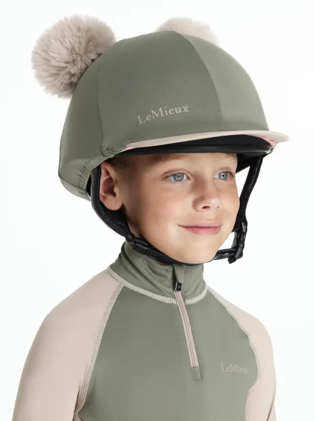 LeMieux Mini Double Pom Hat Silk Rosemary
