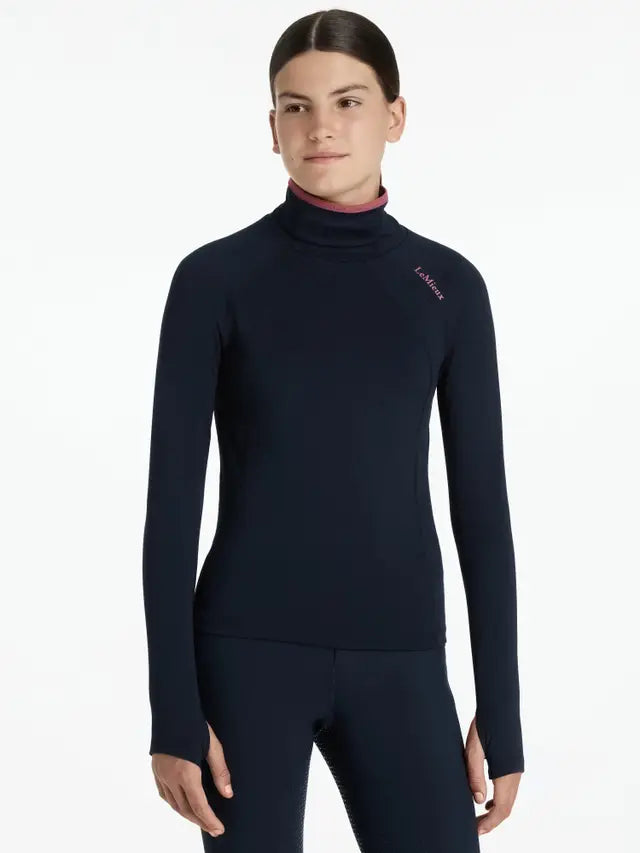 LEMIEUX YOUNG RIDER SAVANNAH SNOOD BASE LAYER NAVY - Equiflair - Riding Apparel, Long Sleeve, Snood, UV Protection