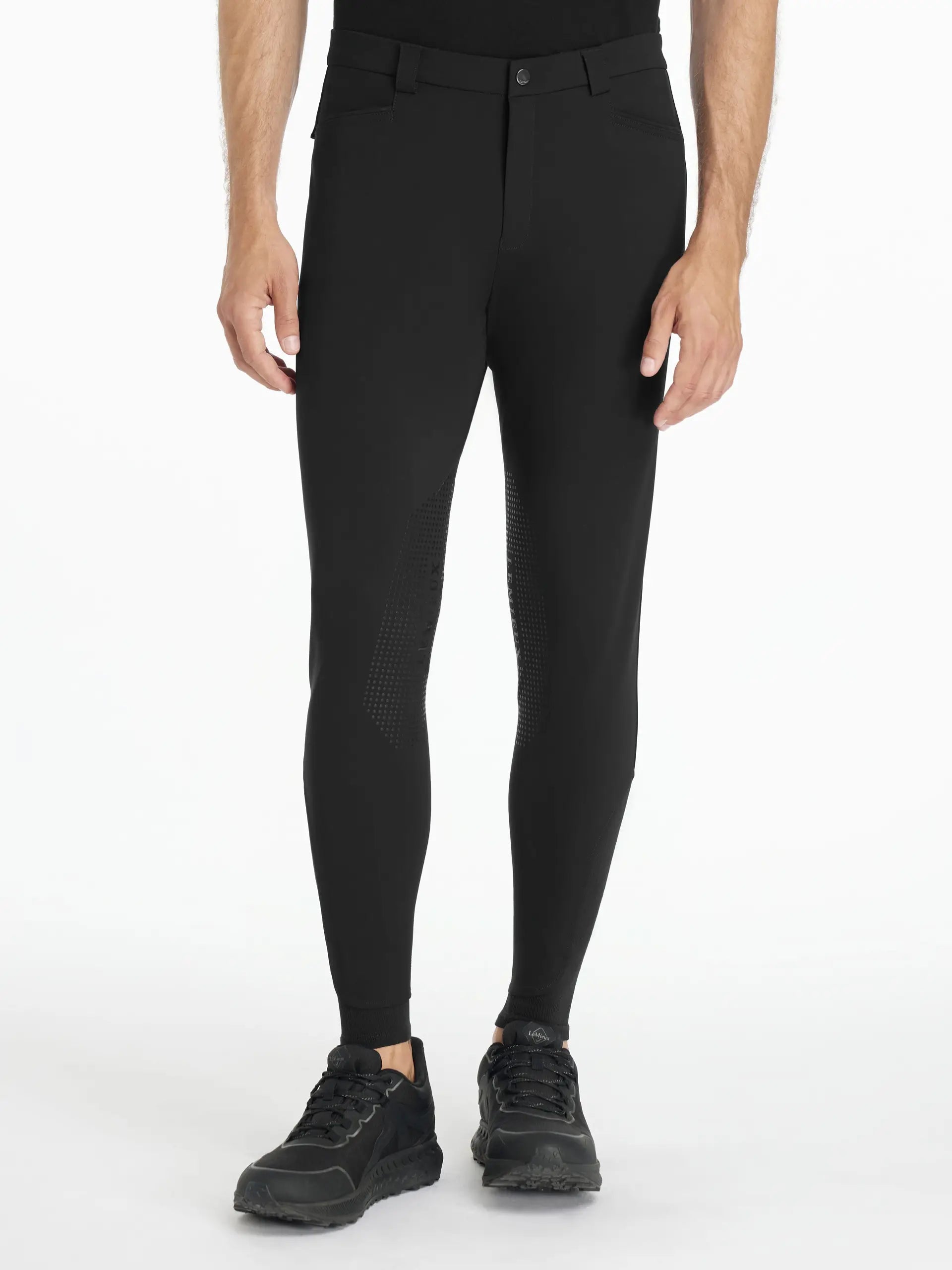 LEMIEUX Mens Sports Breeches Black: Slim Fit Riding Pants for Men, Four-Way Stretch Fabric. #EquestrianFashion #MensRidingApparel