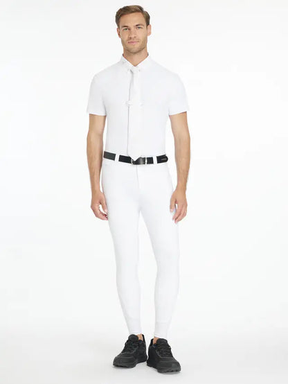 Lemieux Men's White Riding Breeches. Slim fit, four-way stretch sport breeches for comfort and unrestricted movement.