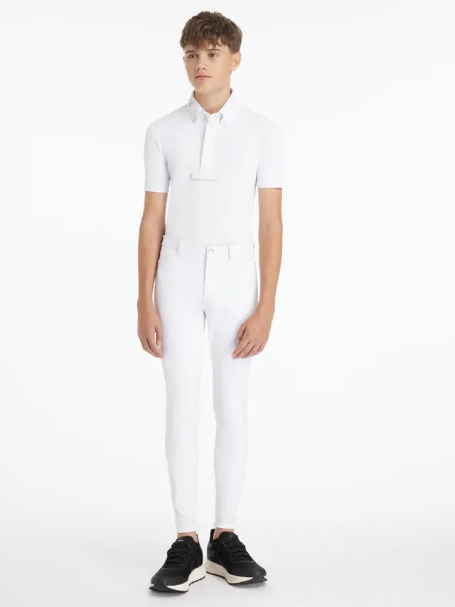 LeMieux Young Rider Boys White Sports Breeches - Equestrian Riding Apparel, Slim Fit