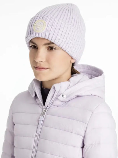 LeMieux Lilac Beanie Winter Hat - Warm Knit Cap with Microfleece Lining, Stylish Lilac Beanie for Women