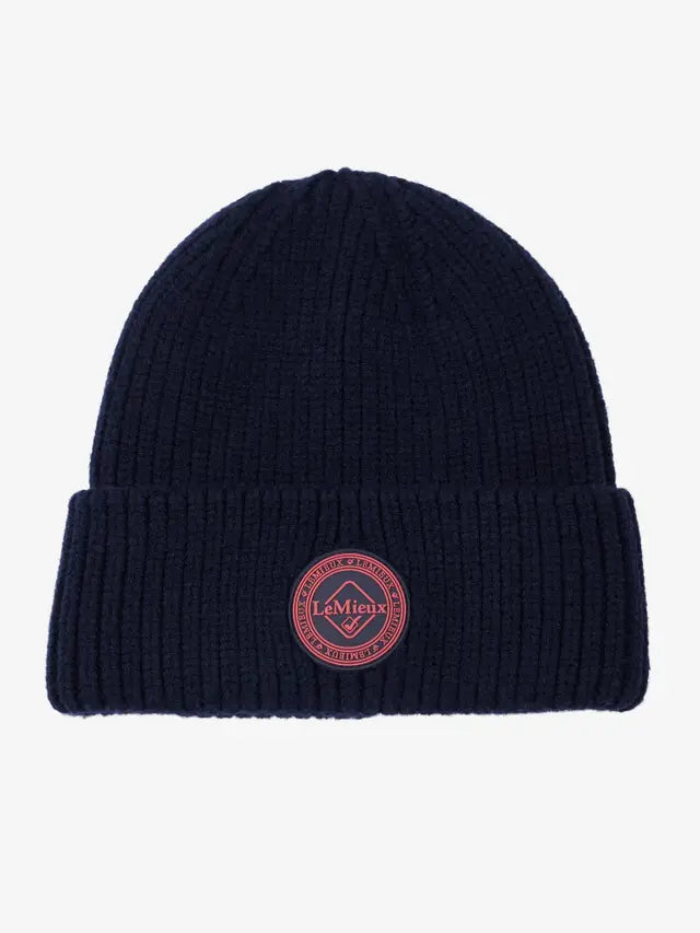 LeMieux Bodie Navy Beanie - Warm Knit Winter Hat at Equiflair