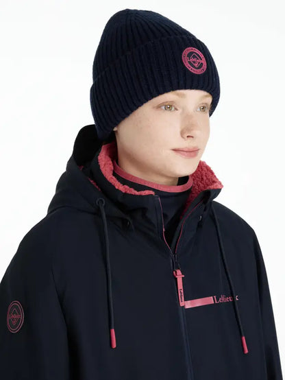 LeMieux Bodie Navy Beanie: Microfleece Lined Knit Cap for Women | Equiflair