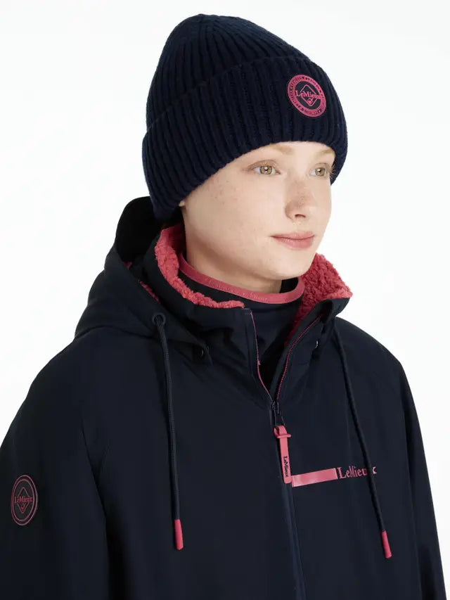 LeMieux Bodie Navy Beanie: Microfleece Lined Knit Cap for Women | Equiflair