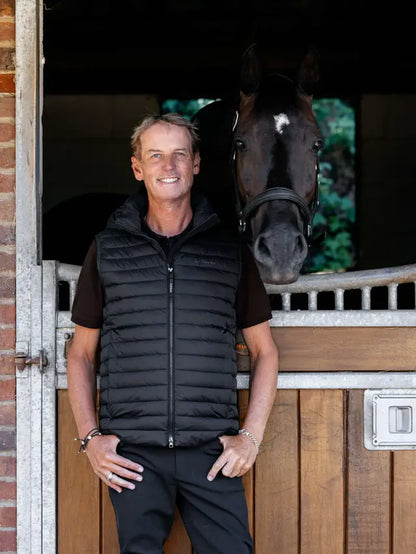 LeMieux Mens Hooded Puffer Gilet Black | Equestrian Fashion | Men's Horse Riding Apparel