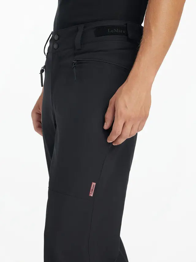 LeMieux Mens Waterproof Riding Trousers - Black Stormwear Breeches with Fleece Lining & Knee Grips
