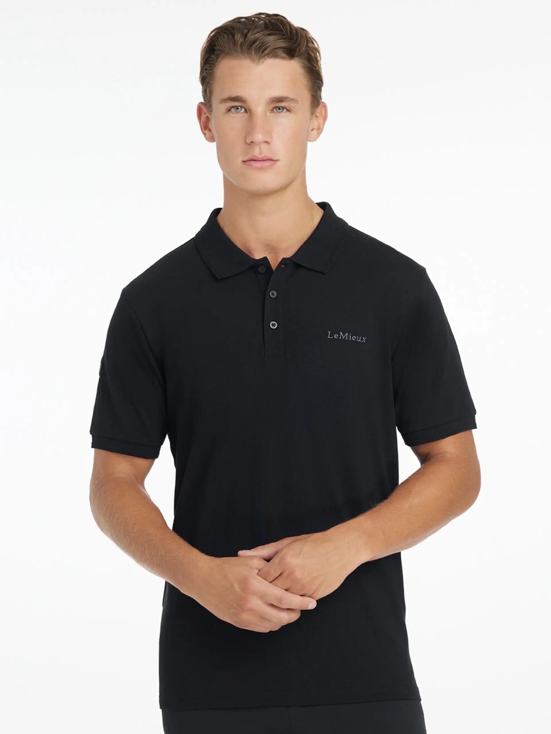LeMieux Mens Classique Black Polo Shirt at Equiflair. Men's Fashion, Polo Shirt, Black Shirt, Equiflair Clothing.