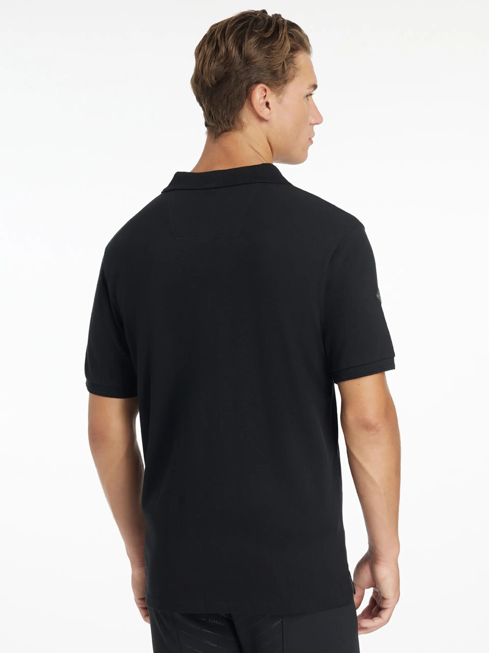 LeMieux Men's Classique Polo Shirt Black. Comfortable Cotton Pique Polo for Men. Classic Wardrobe Staple.