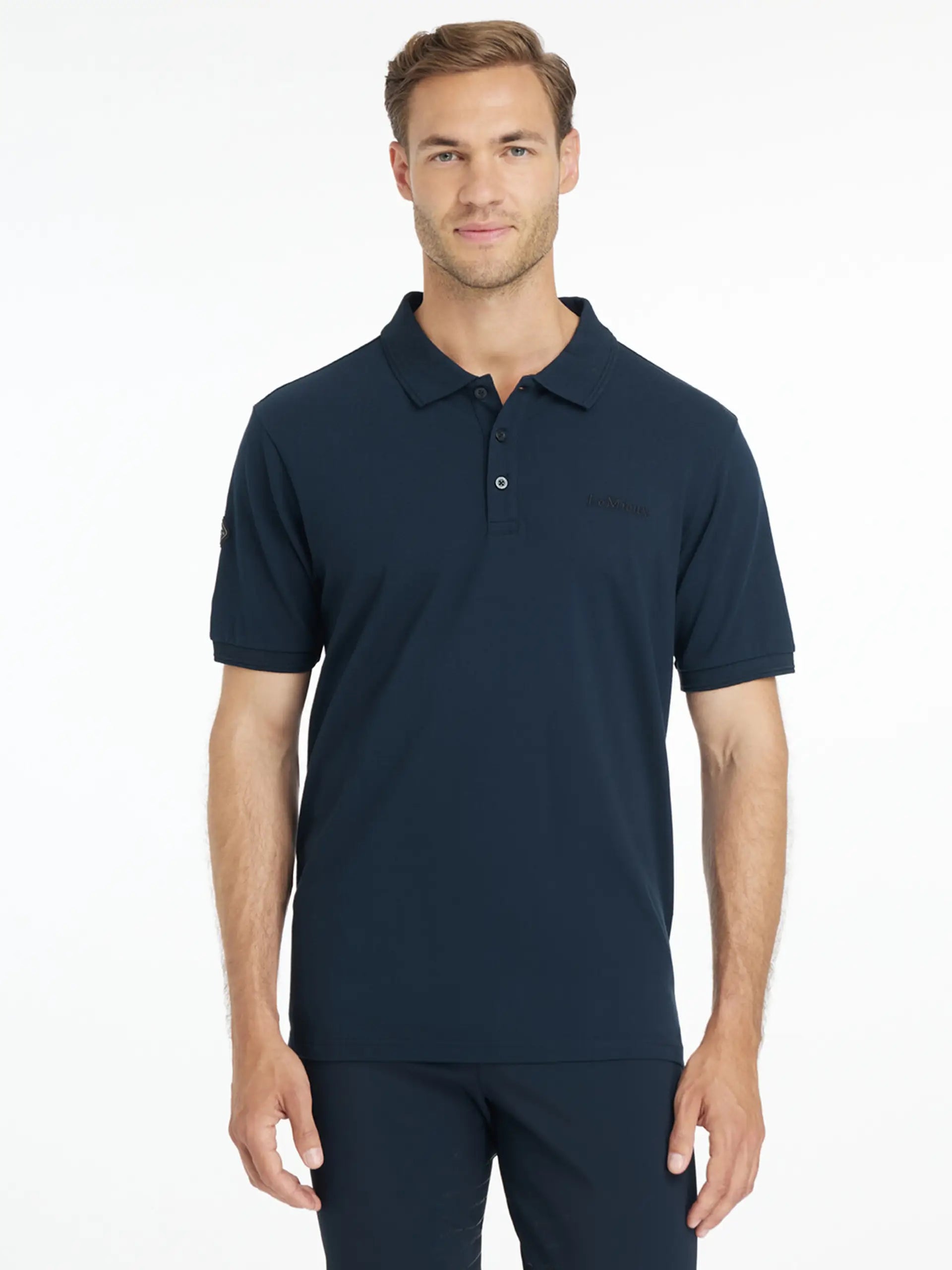 LEMIEUX Mens Classique Navy Polo Shirt: Stylish Cotton Pique Polo Shirt for Men