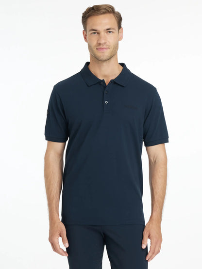 LEMIEUX Mens Classique Navy Polo Shirt: Stylish Cotton Pique Polo Shirt for Men