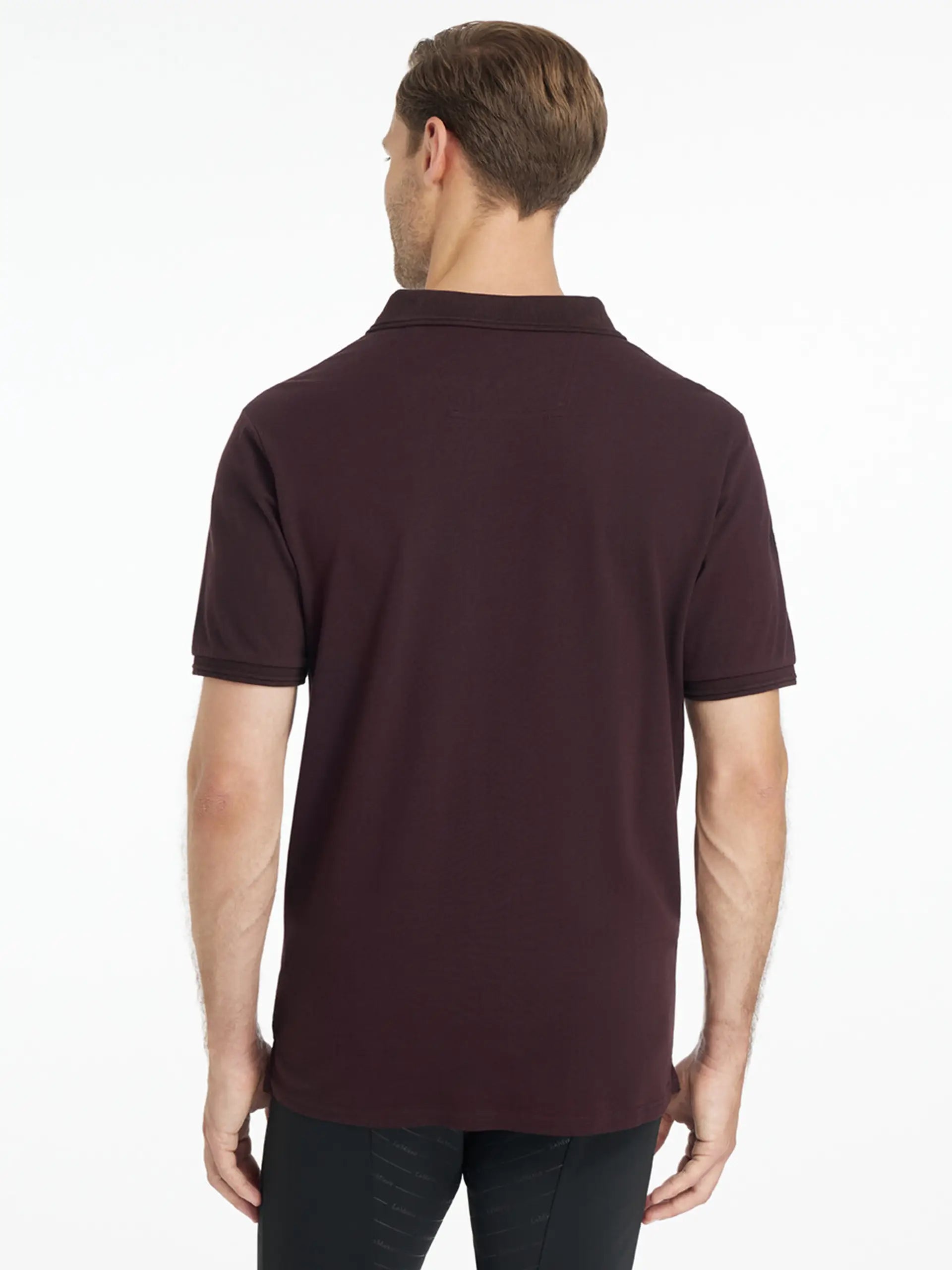 Lemieux Mens Classique Polo Shirt in Damson by Equiflair - Stylish Cotton Pique Polo for Men