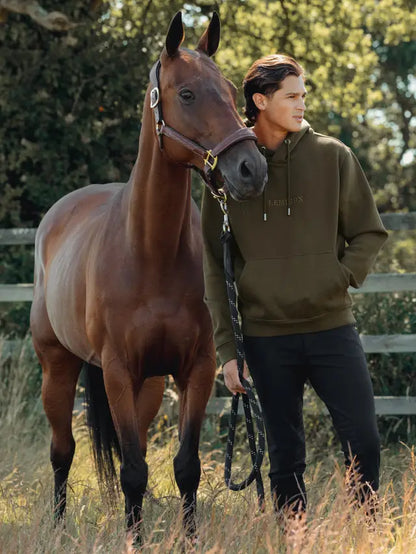 LeMieux Mens Alpine Hoodie with Brown Horse: Equestrian Style, Comfort, & Warmth. Riding Apparel from Equiflair. Horse & Rider fashion.
