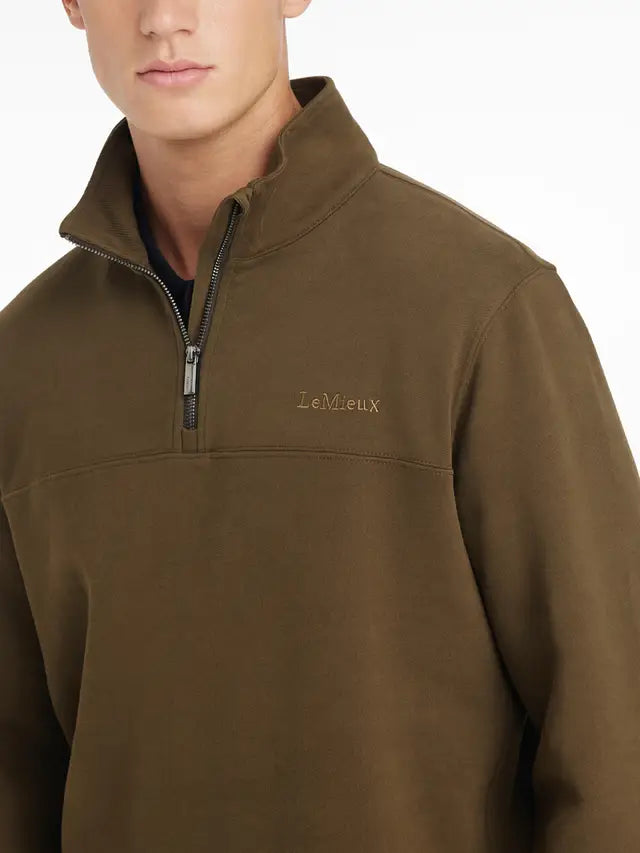 LeMieux Mens Quarter Neck Sweatshirt - Alpine Green | Equiflair