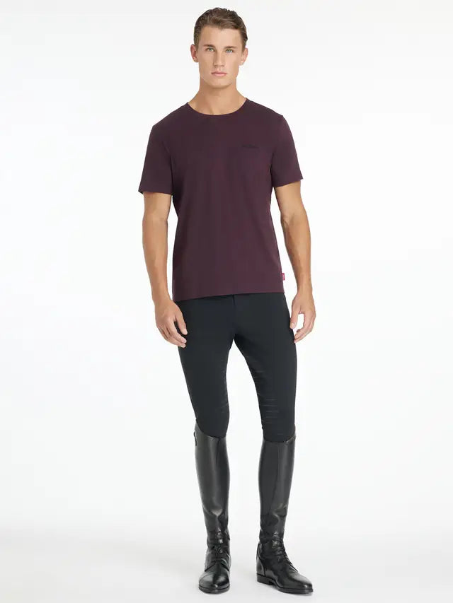 LEMIEUX MENS T-SHIRT DAMSON, Man Wearing Equestrian Apparel, Riding Breeches and Boots | Equiflair