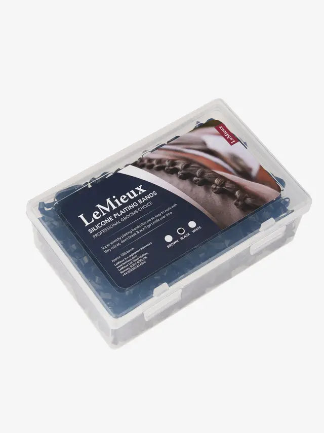 LeMieux Black Silicone Plaiting Bands for Horse Grooming - Equine Plaiting Accessories