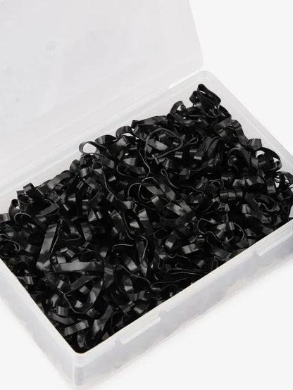 Equiflair: Black Silicone Plaiting Bands - Strong & Flexible Hair Elastics for Horse Plaiting