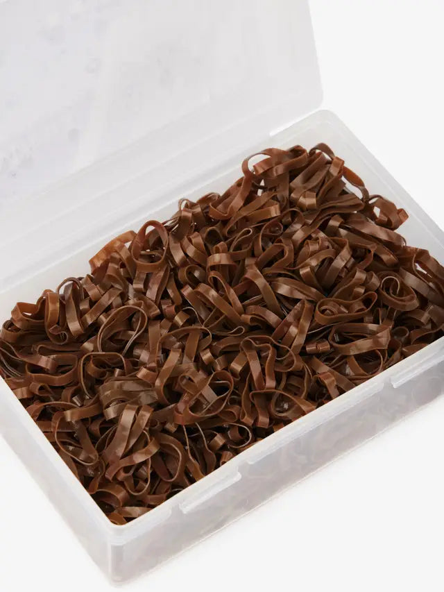 Brown Rubber Bands for Hair Plaiting - Equestrian Braiding & Horse Grooming