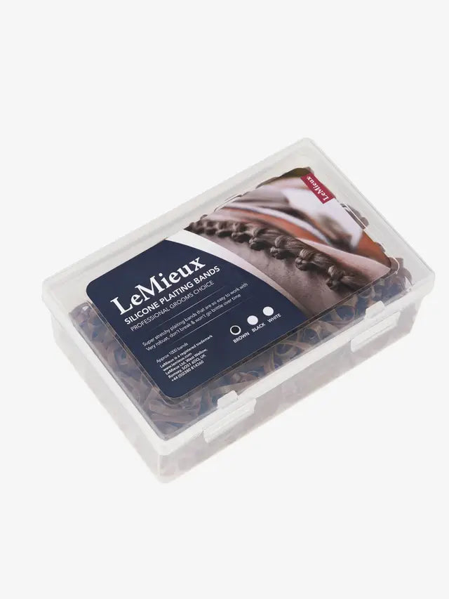 LeMieux Brown Silicone Plaiting Bands for Horse Grooming - Durable & Strong