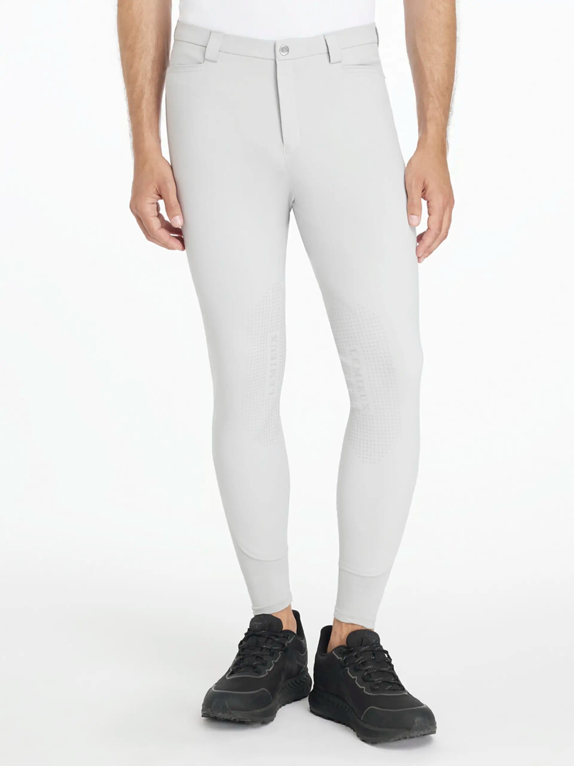 LEMIEUX Mens Sports Breeches - Light Grey Equestrian Riding Pants | Slim Fit, Four-Way Stretch Comfort & Style