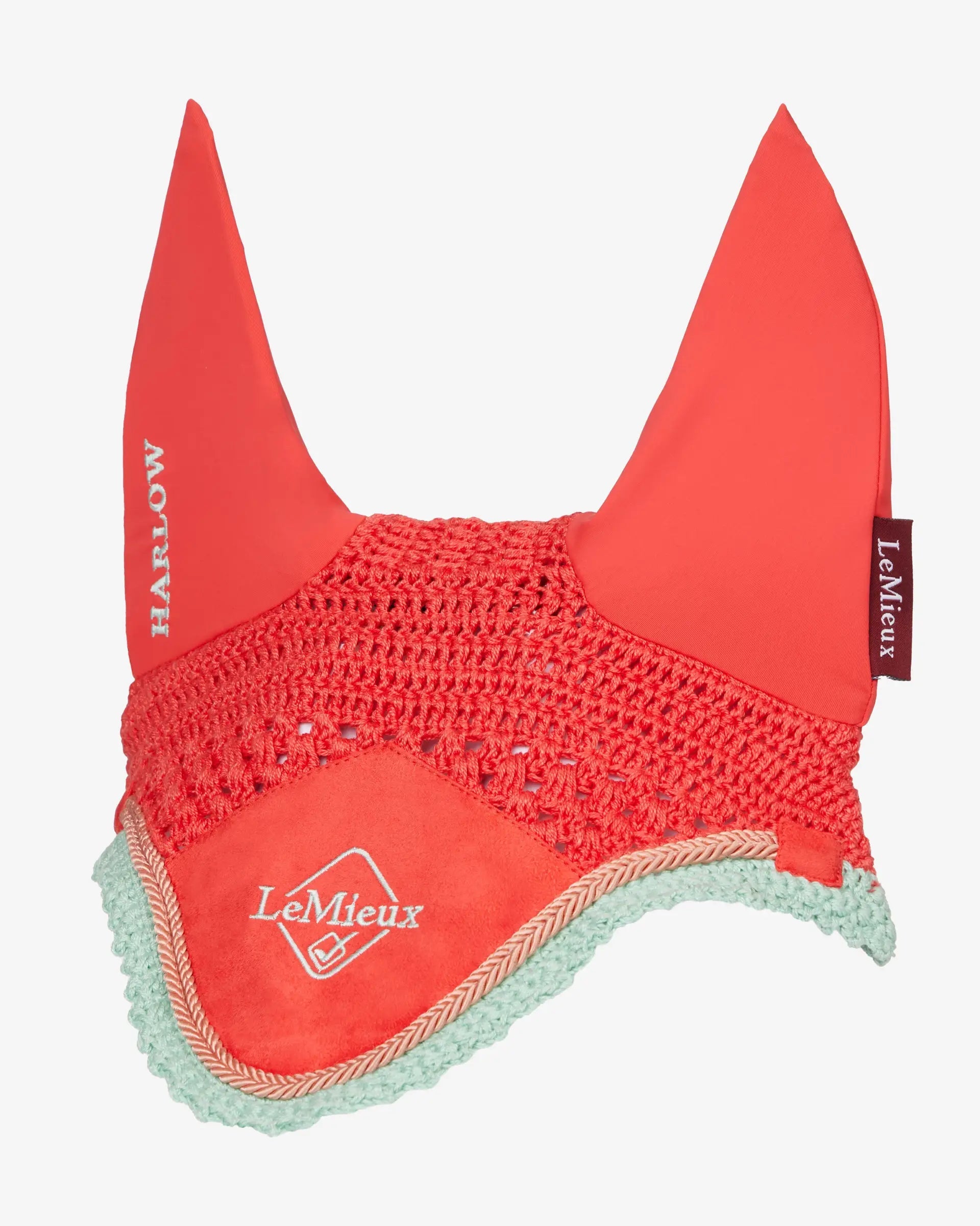 LEMIEUX HARLOW Fly Hood Coral Crush - Equestrian Horse Ear Bonnet Protection