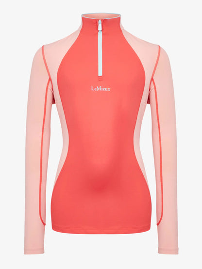 LeMieux Harlow Young Rider Long Sleeve Base Layer Coral Crush