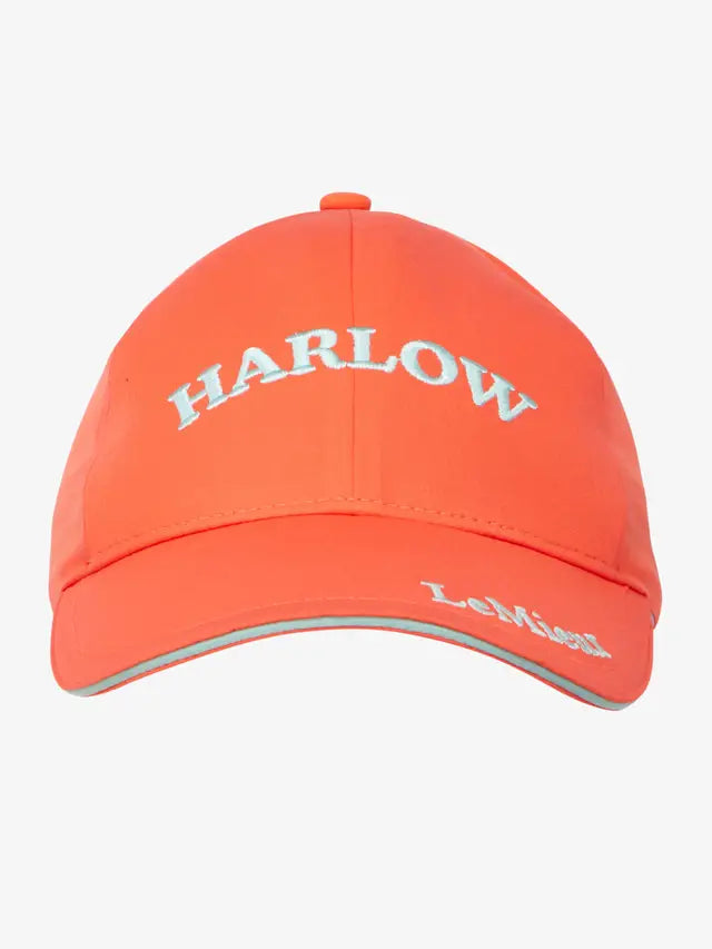 LEMIEUX Harlow Coral Crush Cap. Equestrian Hat with Blue Topaz Embroidery, Adjustable Fit for Young Riders.