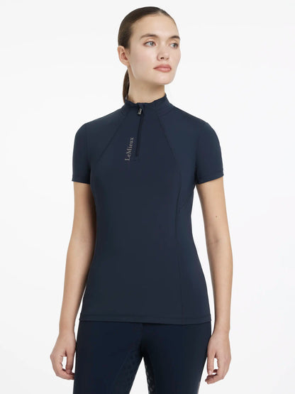 LeMieux Classique Navy Short Sleeve Base Layer | Quarter Zip Riding Apparel