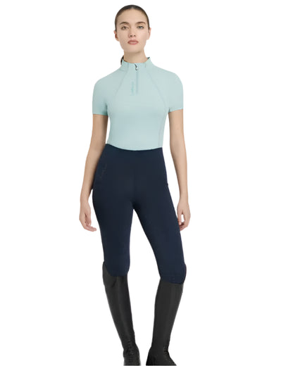 LEMIEUX CLASSIQUE Aqua Base Layer Short Sleeve Riding Shirt. Equestrian Apparel.