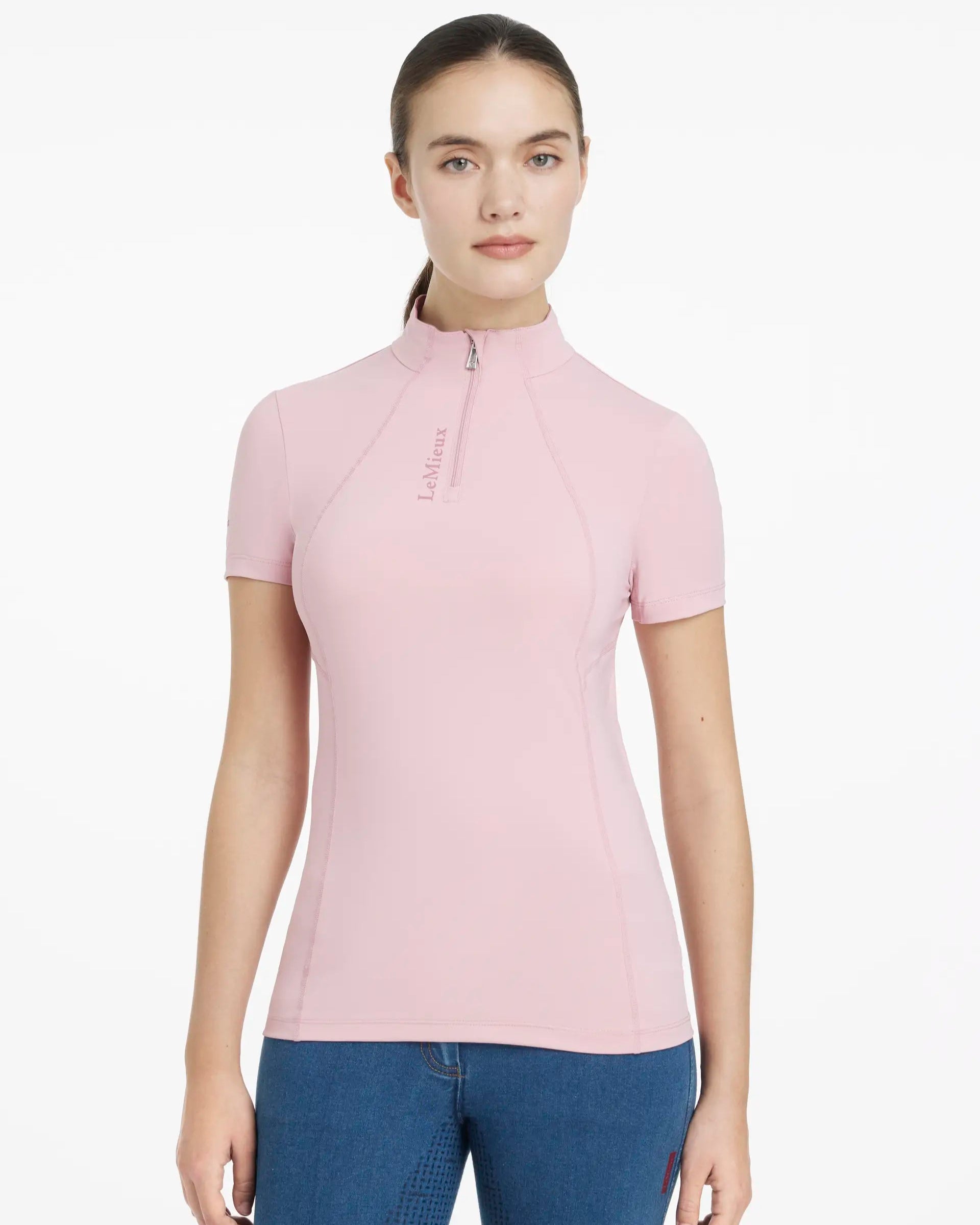 LeMieux Classique Short Sleeve Base Layer - Blossom Pink, UV50+ Riding Shirt