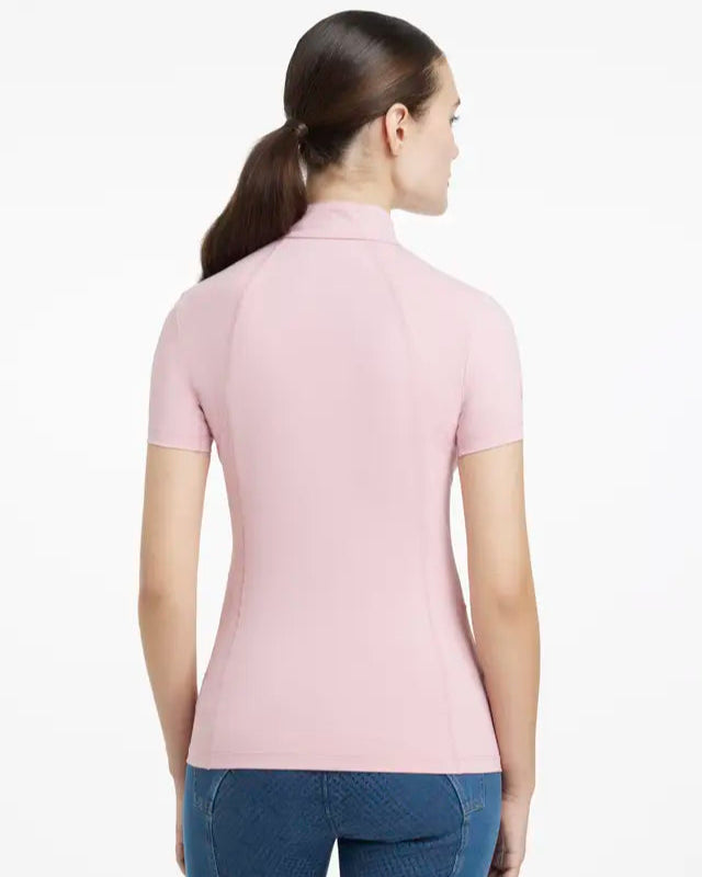LeMieux Classique Blossom Pink Short Sleeve Base Layer Shirt - Women's Equestrian Performance Top with UV Protection