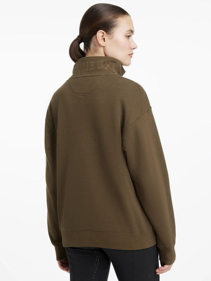 LeMieux Keira Quarter Neck Sweatshirt - Alpine - Relaxed Fit, Comfortable Layering, Equestrian Style