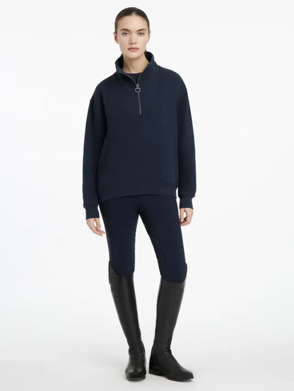 LeMieux Keira Quarter Neck Sweatshirt Navy Equestrian Apparel - Women's Riding Sweater